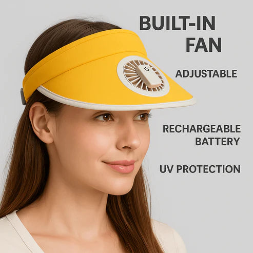 “Rechargeable Mini Fan Hat – Adjustable Fit”