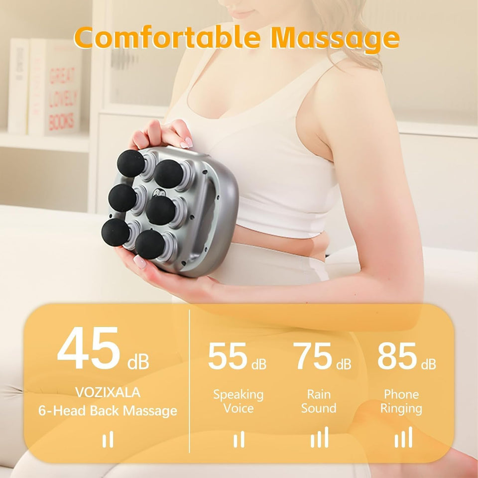 Fascial Gun Leg Massager Machine Six Head Vibrator Heat Lower Back Massager for Circulation and Relaxation