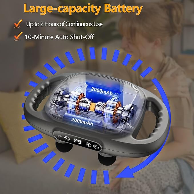 Fascial Gun Leg Massager Machine Six Head Vibrator Heat Lower Back Massager for Circulation and Relaxation