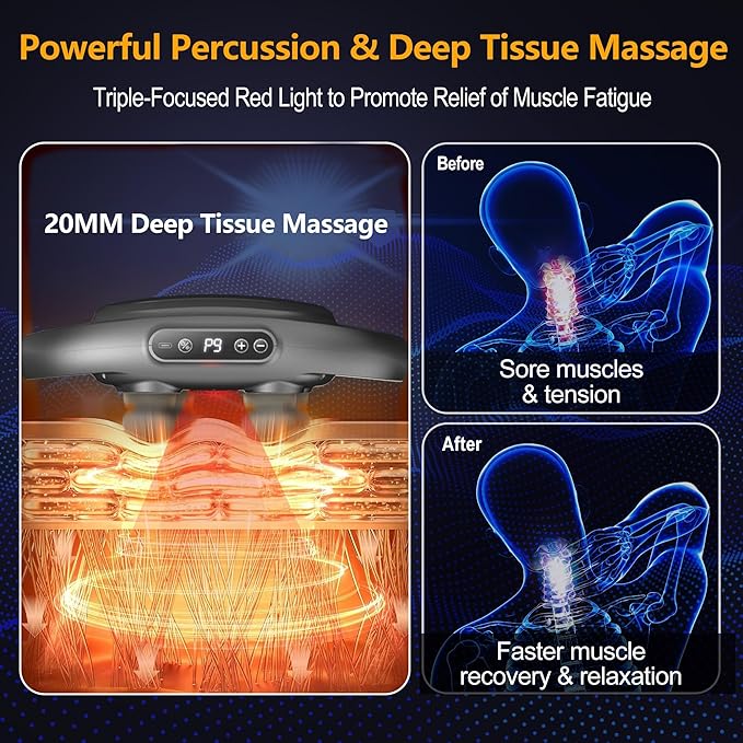 Fascial Gun Leg Massager Machine Six Head Vibrator Heat Lower Back Massager for Circulation and Relaxation
