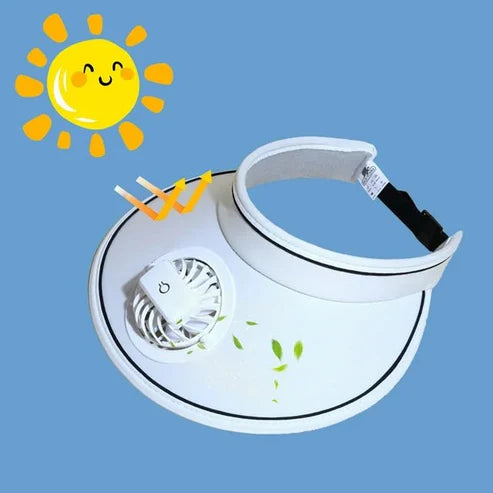 "Mini Sun Fan Hat – Adjustable & Rechargeable Battery"