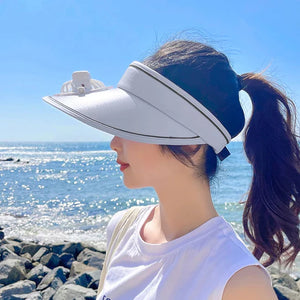 "Mini Sun Fan Hat – Adjustable & Rechargeable Battery"