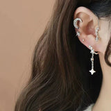 “Moon & Star Clip-On Earrings – No Piercing, K-Style”