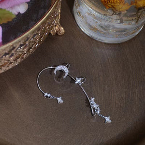 “Moon & Star Clip-On Earrings – No Piercing, K-Style”